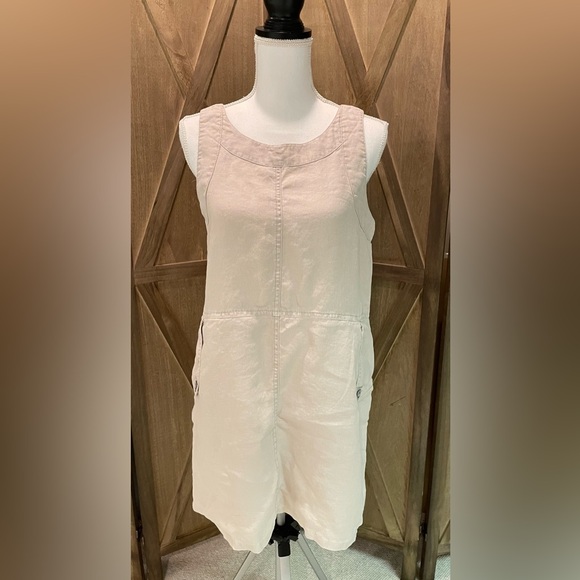 Wrap London Beige Sleeveless Romper Sz M 100% linen - Picture 1 of 10